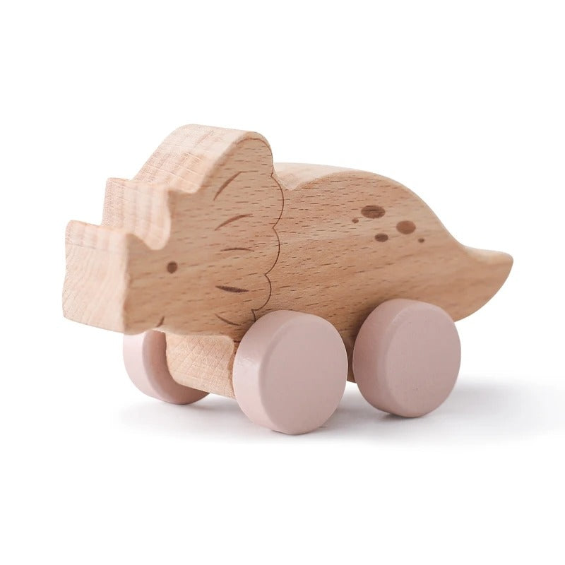 Lot de 4 Jouets Dinosaures en Bois
