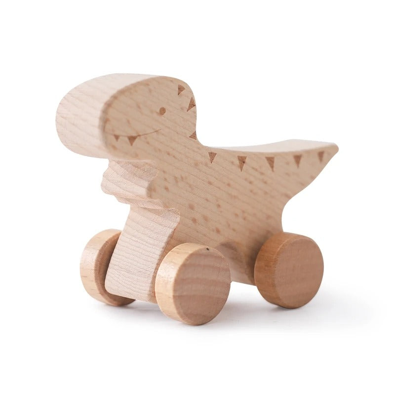 Lot de 4 Jouets Dinosaures en Bois